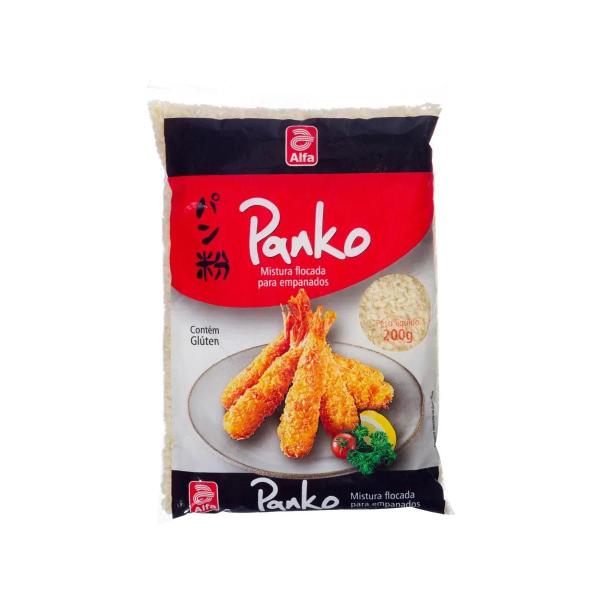 Farinha panko alfa mistura flocada p/ empanados 200g Imagem de Farinha panko alfa mistura flocada p/ empanados 200g