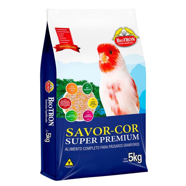Farinhada Savor Cor 5kg Flocada Molhar Umedecer Biotron Canários de Cor e Pássaros Granívoros - Biotron Zootécnica Imagem de Farinhada Savor Cor 5kg Flocada Molhar Umedecer Biotron Canários de Cor e Pássaros Granívoros
