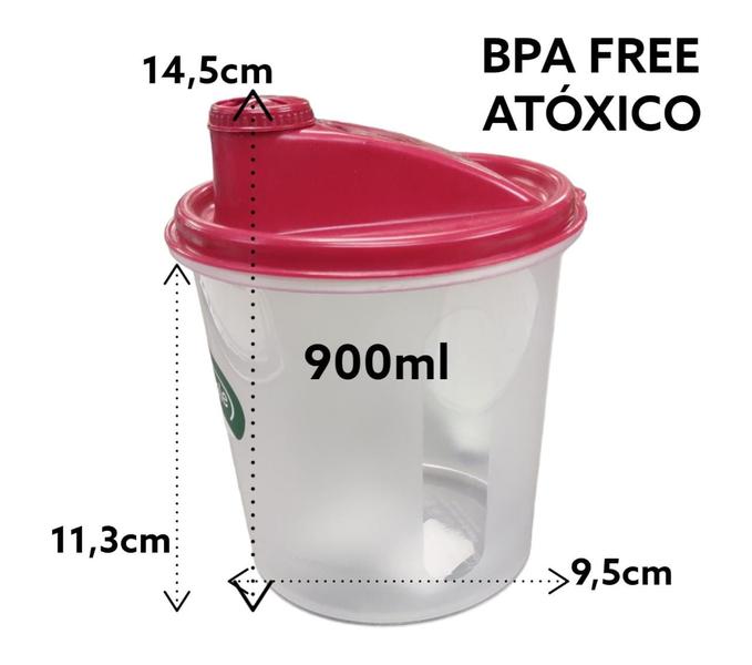 Imagem de Farinheiro / açucareiro 900ml tampa hermética plastico atóxico