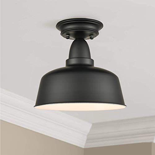 Imagem de Farmhouse Matte Black Teto Luminária Rústica Celeiro Flush Mount Luzes do teto