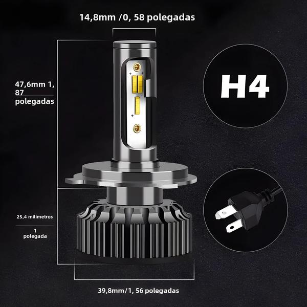 Imagem de Faróis de Carro LED 80W - 3 Cores (3000K, 4500K, 6500K) - H4, H7, H1, H3, H11, 9005, H13