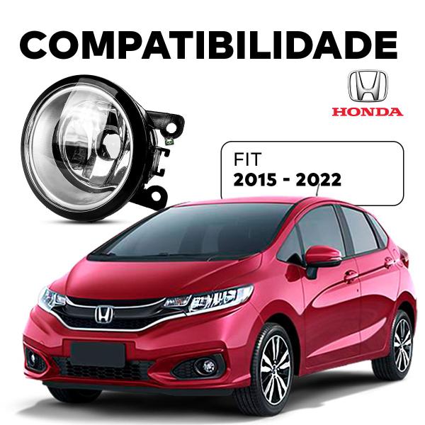 Imagem de Farol Auxiliar Milha Lente Vidro Aro Prata Fit 2015 2016 2017 2018 2019 2020 2021 2022