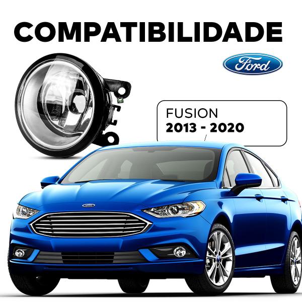 Imagem de Farol Auxiliar Milha Lente Vidro Aro Prata Fusion 2013 2014 2015 2016 2017 2018 2019 2020