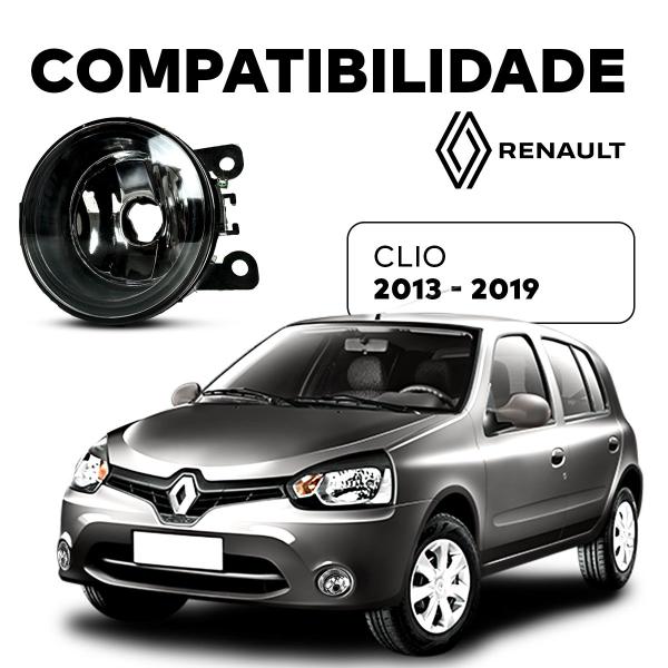 Imagem de Farol Auxiliar Milha Lente Vidro Aro Preto Clio 2013 2004 2015 2016 2017 2018 2019