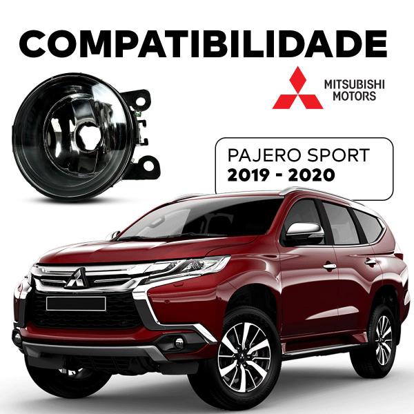 Imagem de Farol Auxiliar Milha Lente Vidro Aro Preto Pajero Sport 2019 2020