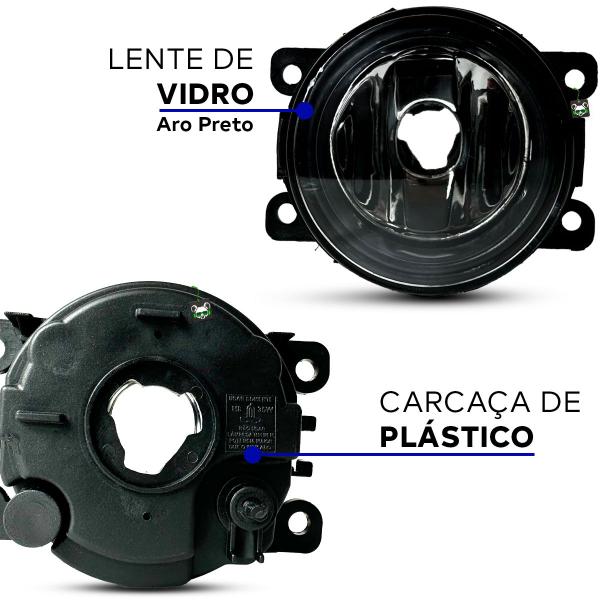 Imagem de Farol Auxiliar Milha Lente Vidro Aro Preto Pajero Sport 2019 2020