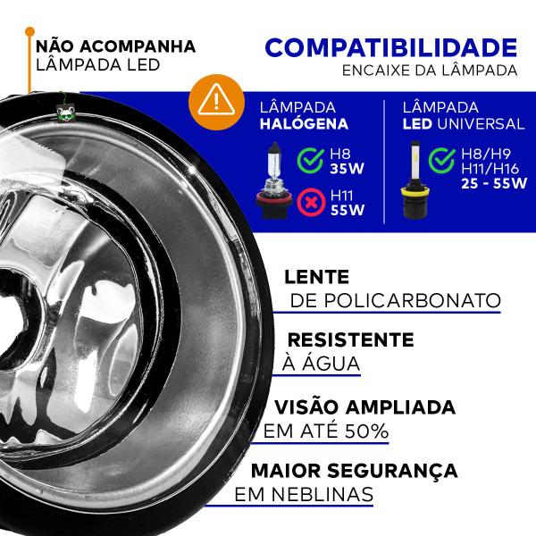 Imagem de Farol Auxiliar Milha Policarbonato Aro Prata Crv 2012 2013 2014 2015