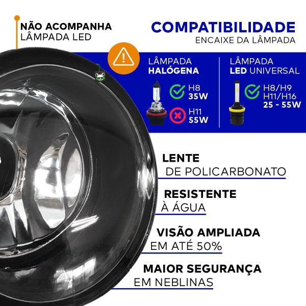 Imagem de Farol Auxiliar Milha Policarbonato Aro Preto Symbol 2009 2010 2011 2012 2013