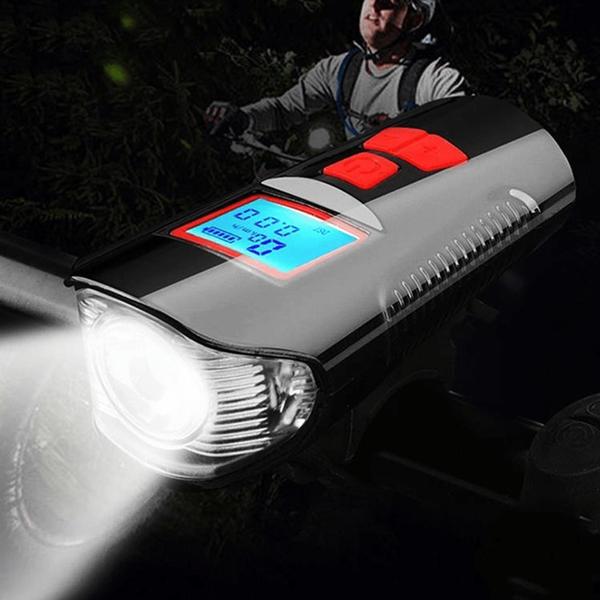 Imagem de Farol Bike Buzina Led Velocímetro Usb Recarregável Bicicleta pontência 1500mAh Xm31337