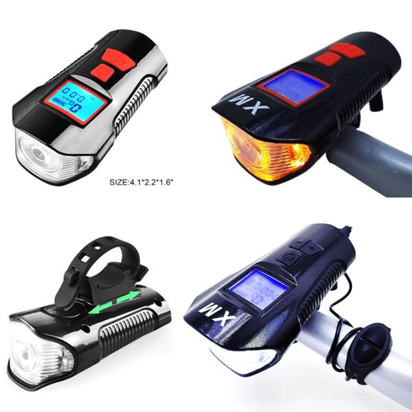 Imagem de Farol Bike Buzina Led Velocímetro Usb Recarregável Bicicleta pontência 1500mAh Xm31337