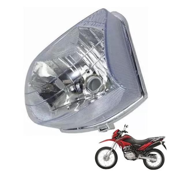 Imagem de Farol Bloco Óptico  Material Premium Foco Moto Honda Nxr Bros 125 150 2009 A 2013