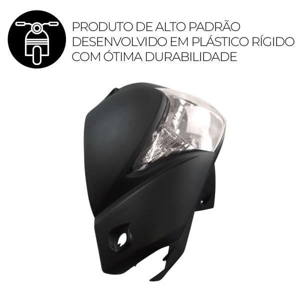 Imagem de Farol Com Carenagens Resistente Cor Cinza Fosco Modelo Completo Para BIZ 125 ES 2015 Foco Sportive