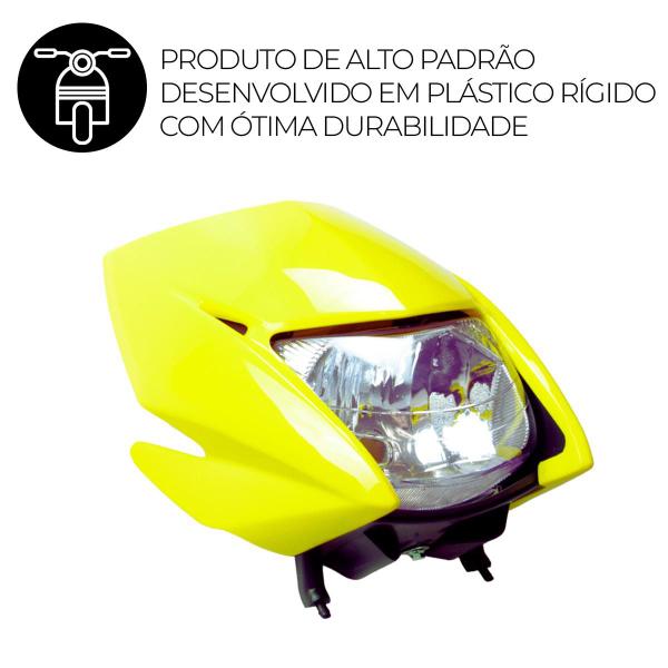 Imagem de Farol Completo Com Carenagens Para Moto NXR 150 Bros 2009 Cor Amarelo Modelo Foco Marca Sportive  Sem Lâmpada