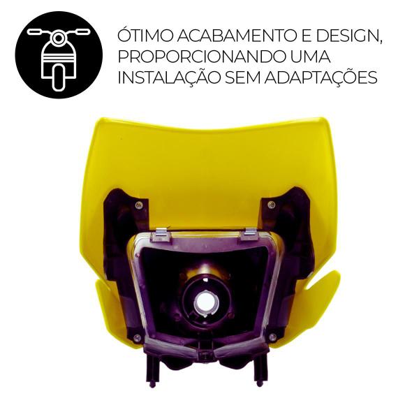 Imagem de Farol Completo Com Carenagens Para Moto NXR 150 Bros 2009 Cor Amarelo Modelo Foco Marca Sportive  Sem Lâmpada