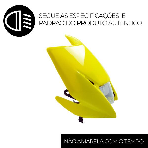 Imagem de Farol Completo Com Carenagens Para Moto NXR 150 Bros 2009 Cor Amarelo Modelo Foco Marca Sportive  Sem Lâmpada