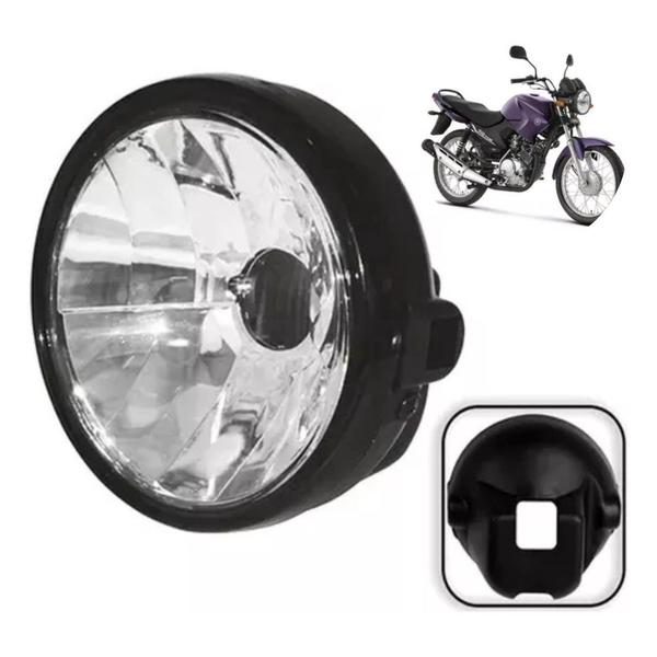 Imagem de Farol Completo Moto Yamaha Ybr 125 Factor 2009 A 2023 Aro Preto 