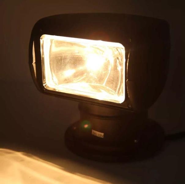 Farol De Busca Direcional C/ Controle 100w 12v Preto Barco - Noster Náutica Imagem de Farol De Busca Direcional C/ Controle 100w 12v Preto Barco