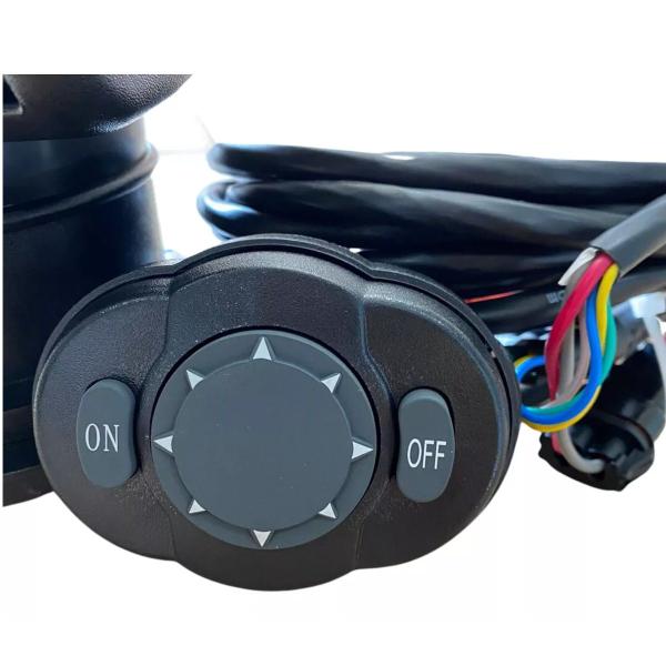 Farol De Busca Direcional C/ Controle 100w 12v Preto Barco - Noster Náutica Imagem de Farol De Busca Direcional C/ Controle 100w 12v Preto Barco
