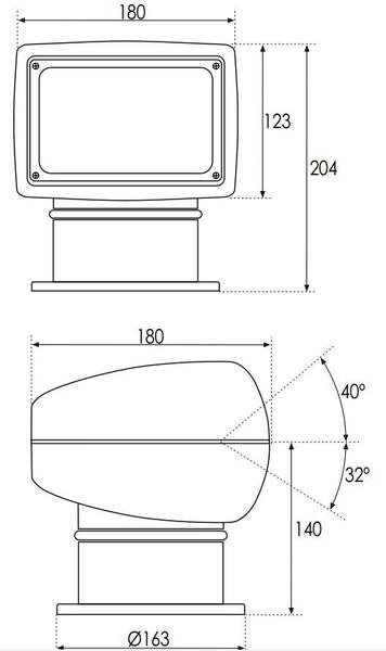 Imagem de Farol De Busca Náutico Direcional Controle 24 V Para Barcos