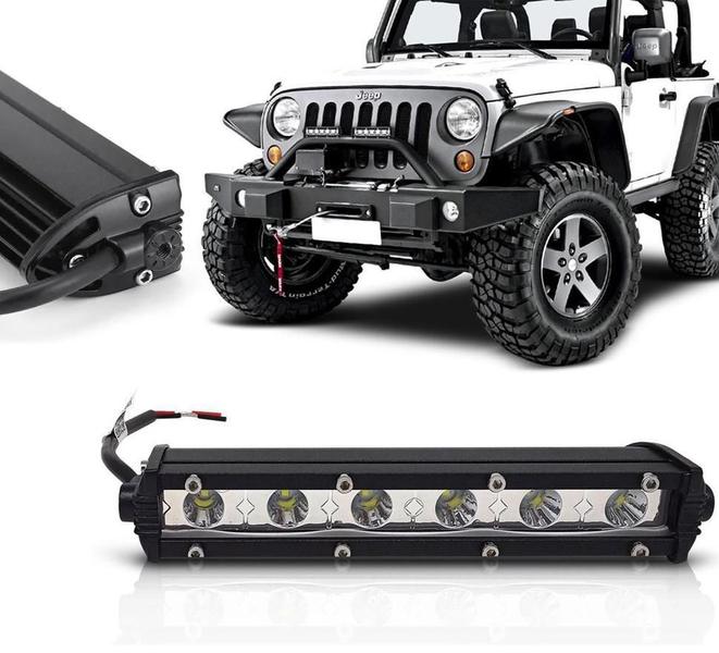 Imagem de Farol De Led Barra 6 Leds 18W Slim Off-Road 4X4 Troller