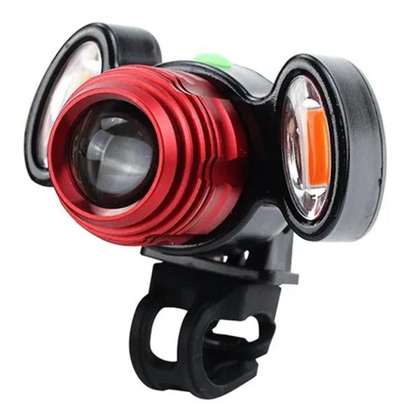 Imagem de Farol de LED para Bicicleta Recarregável USB 3 Funções + Regulagem Zoom