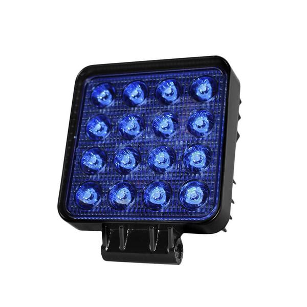 Imagem de Farol De Milha 16 Led Lente Azul 48W Trator Pulverizador