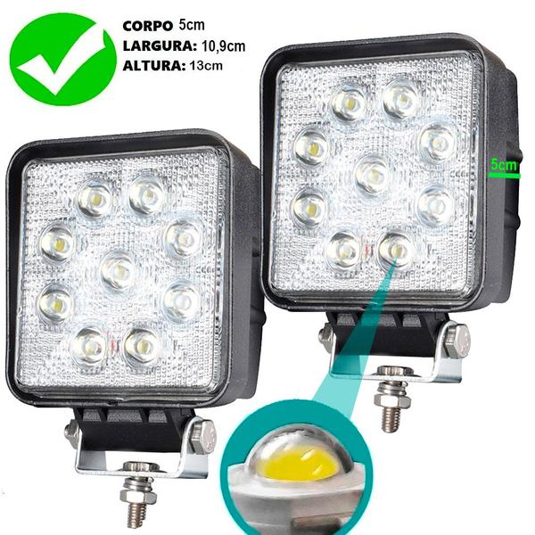 Imagem de Farol De Milha 9 Leds 27w 10/30v Off Road Moto Carro Iluminação Automotiva Branco Frio