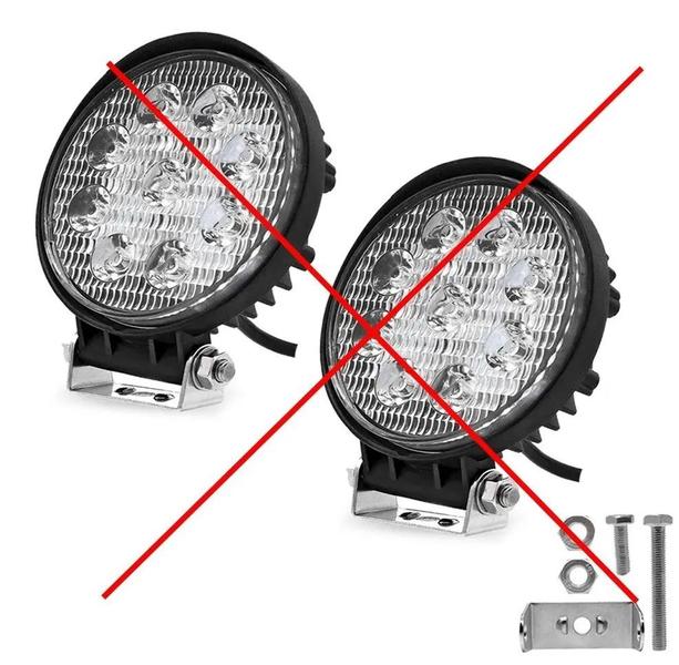 Imagem de Farol de milha 9 Leds 27w Led Redondo Universal Branco Frio Carro Moto Off Road Trator Caminhao Onibus Suv Trilhas