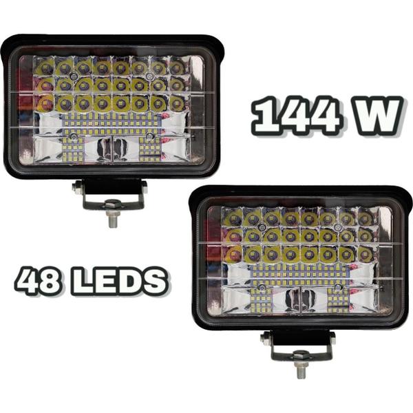 Imagem de Farol de Milha auxiliar 48 LEDs 144W mais potente LE-6731 Jeep Caminhonete Off-Road trator Construção