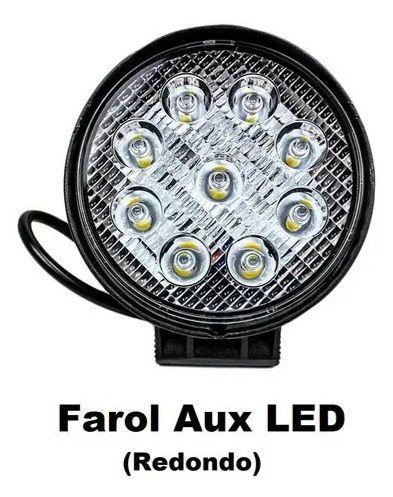 Imagem de Farol de Milha Auxiliar 9 Leds Redondo 27W F-428 NINO