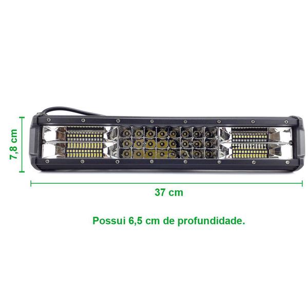 Imagem de Farol de Milha Barra Led 7D 216w 37cm 72 Leds Válvula Respiro