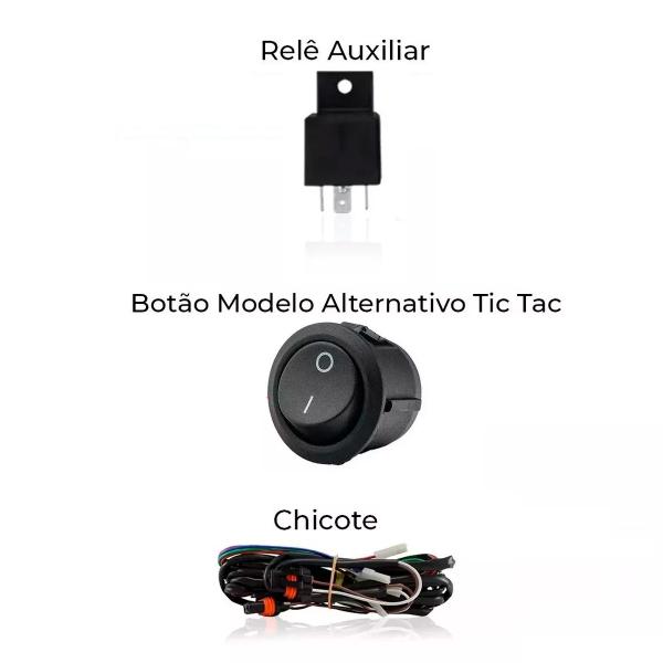 Imagem de Farol de Milha Gol Saveiro Voyage G5 2008 a 2012 - Moldura Cromada Botão Tic Tac 2 Pinos - Suits