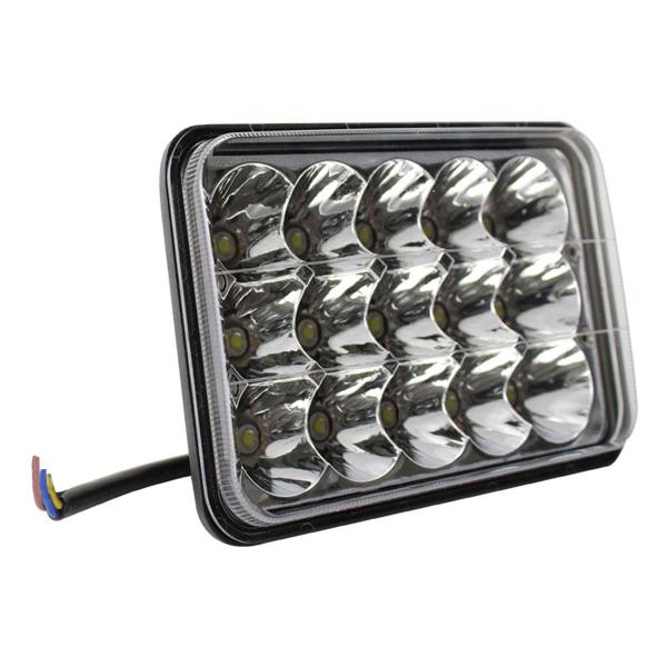 Imagem de Farol de Milha Led Auxiliar Retangular 45w 15 Leds 12v 24v Bivolt Carro Caminhão off road