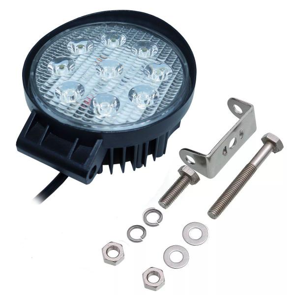 Imagem de Farol de Milha Led Universal 10V 30V 27W 9 Leds Cinoy YN-FA001 7000K Redondo 11 Cm