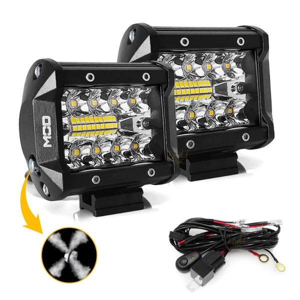 Imagem de Farol de Milha Mod LEDs 60W 4 Polegadas 9,5 Cm 6500K + Chicote Moto - Par