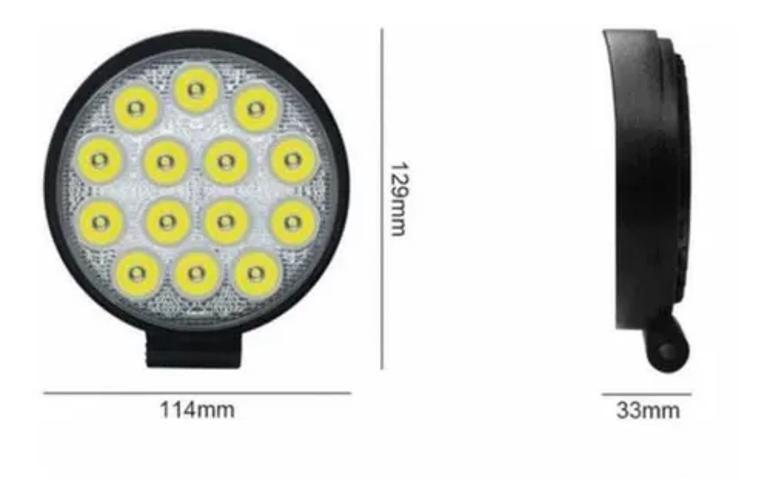 Imagem de Farol De Milha Off-Road 14 Leds 42W 12V/24V Redondo X 4Unid.