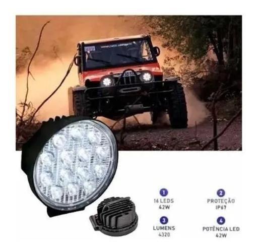 Imagem de Farol De Milha Off-Road 14 Leds 42W 12V/24V Redondo X 4Unid.