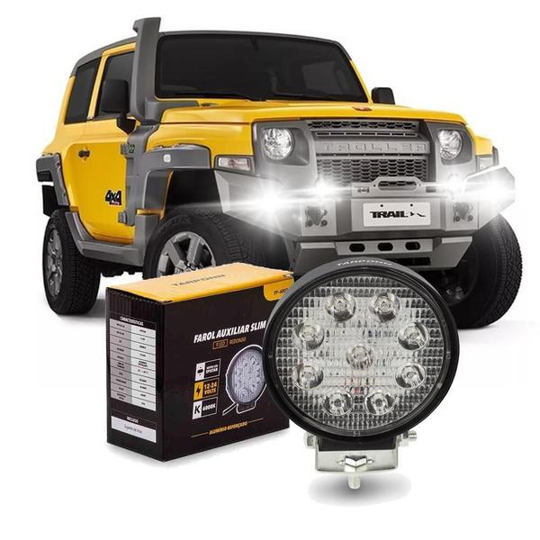 Imagem de Farol De Milha Off-Road Redondo 9 Leds 12V/24V Caminhão