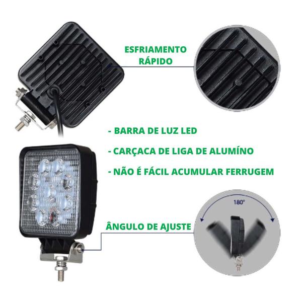 Imagem de Farol De Milha Trator Carro Lancha 6000k 18w Barra