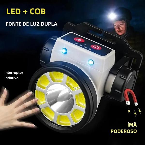 Imagem de Farol de Pesca LED Recarregável de Alta Potência - Com Detecção e Feixes Alto/Baixo