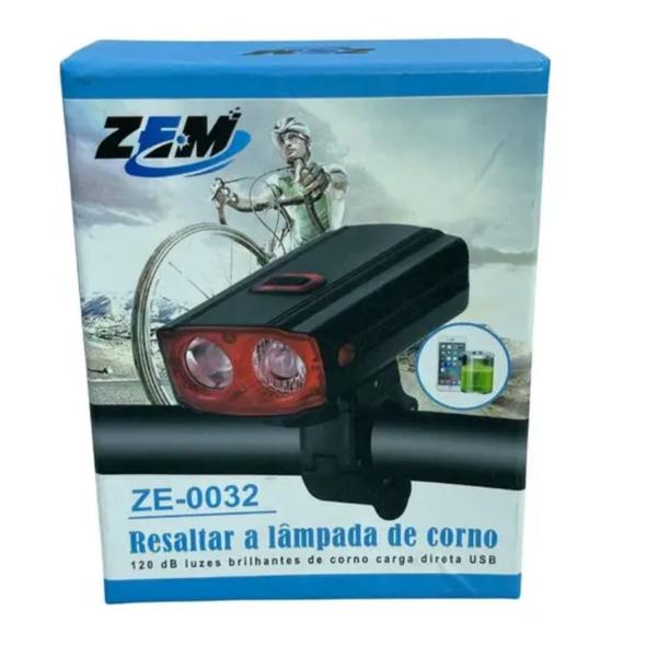 Imagem de Farol Dianteiro Bike Noturna 400 Lumens Buzina PowerBank 