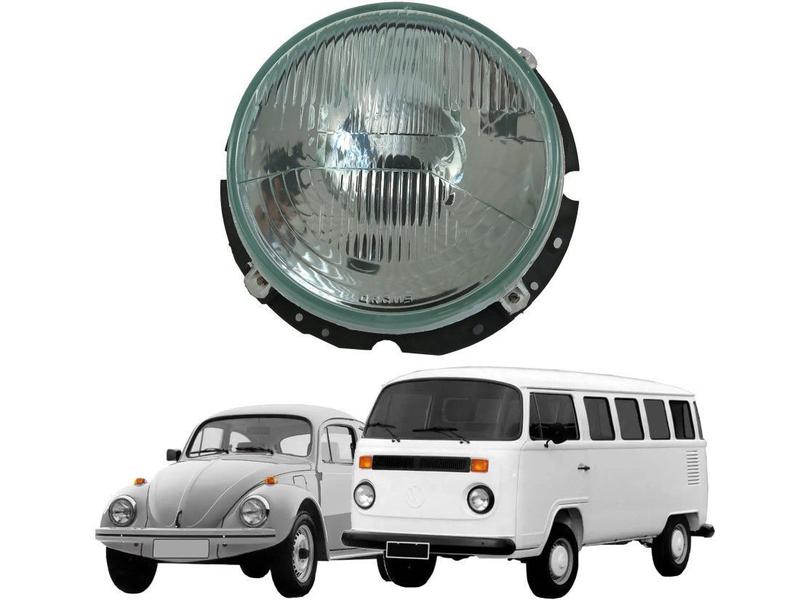 Imagem de Farol Dianteiro Fusca 1976 Ate 1996 Kombi 1976 Ate 2012 - Lente de Vidro