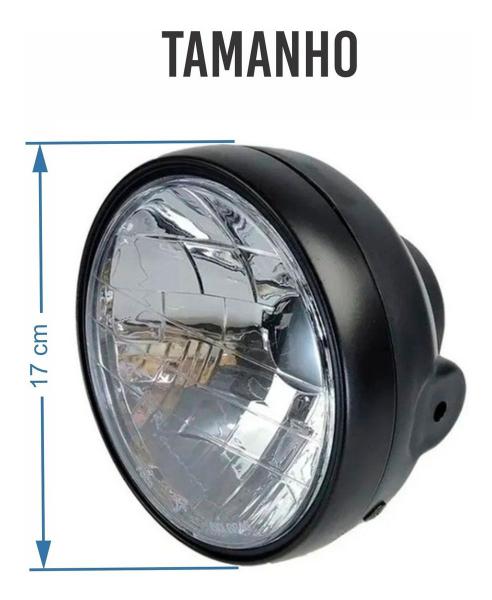 Imagem de Farol Honda Cg 150 Sport 2005 2006 2007 2008 Aro Cromado