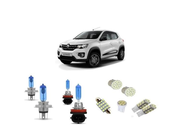 Imagem de Farol Kwid 2017 2018 2019 Kit Lâmpadas Leds Super Brancas