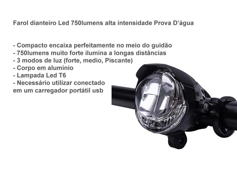 Imagem de Farol Lanterna Bike Mtb Led 750 lumens Prova Dágua