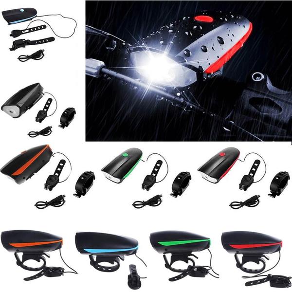 Imagem de Farol Lanterna com Pisca de Alerta em LED com Buzina para Bike (Bicicleta) Carregamento USB - 7588