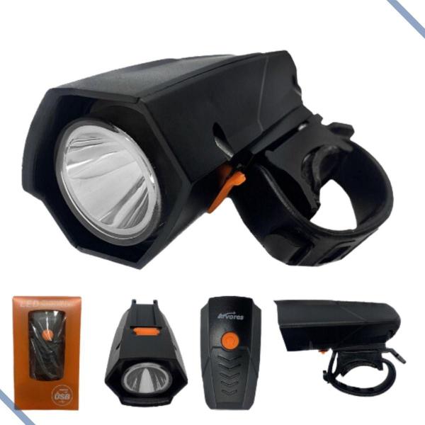 Imagem de Farol, Lanterna De Bike LED Recarregável Usb Frontal