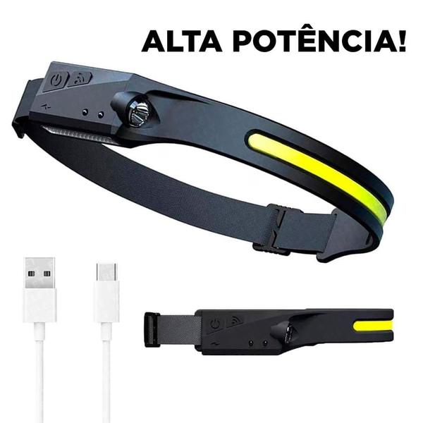 Imagem de Farol Lanterna De Cabeça Led Super Forte Resistente Água Usb