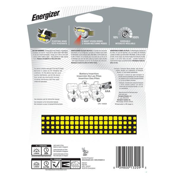 Imagem de Farol LED Energizer Vision, farol brilhante para acampamento, luz de emergência resistente à água, inclui baterias, pacote com 1