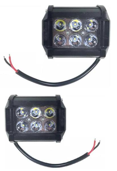 Imagem de Farol Led Spot Quadrado 6 Leds 18W Universal Off Road 12/24V